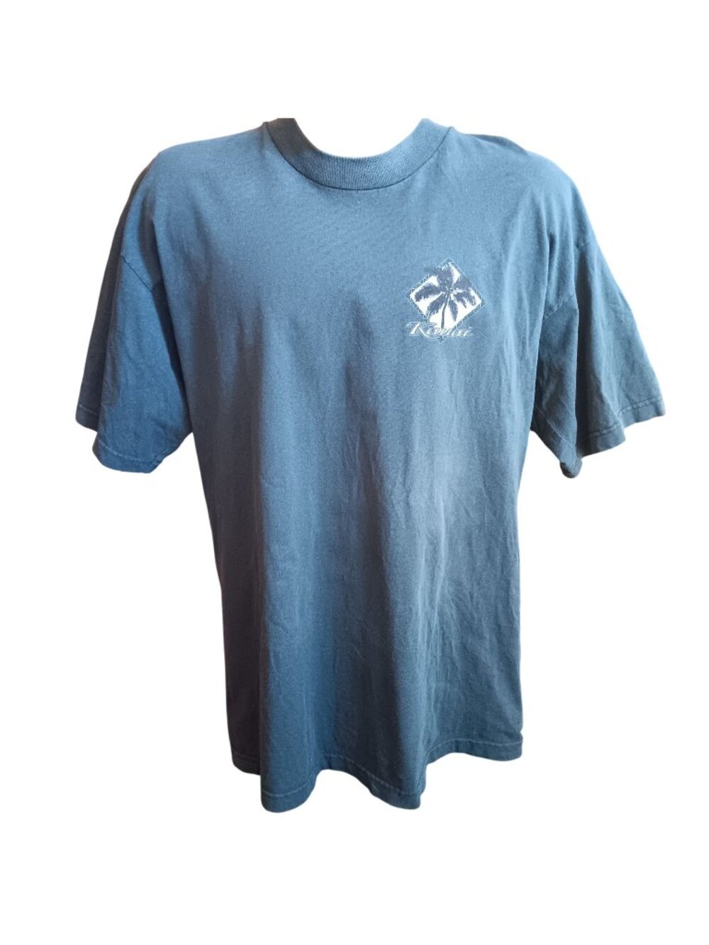 Vintage T-shirt Murina Kauai Palm Tree Graphic Tee XL Teal Blue 100% Cotton USA